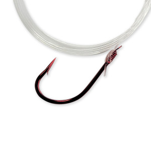 Gamakatsu 413808 French Hook Snell - Red, size 4, 8lb, 10 per Pack - 413808 Gamakatsu 413808 French Hook Snell - Red, size 4, 8lb, 10 per Pack - 413808