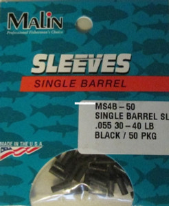 Malin MSB4-50 #4 Sleeves Black Sgl - .055 30-40LB - MSB4-50