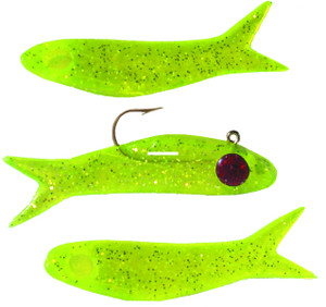 DOA TZR14-318 TerrorEyz Jighead - 1/4 oz, Chartreuse/Silver Glitter - TZR14-318 DOA TZR14-318 TerrorEyz Jighead - 1/4 oz, Chartreuse/Silver Glitter - TZR14-318