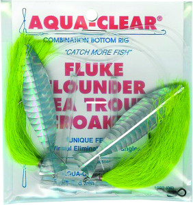 Aqua Clear FW-1EGSHS Hi/Lo Fluke/ - Flounder/Trout/Croaker Grn Hair Sil - FW-1EGSHS