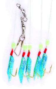 Eagle Claw L947-6 Lazer Sharp Bait - Rig Blue Wing Green Bead Gold Hook - L947-6 Eagle Claw L947-6 Lazer Sharp Bait - Rig Blue Wing Green Bead Gold Hook - L947-6
