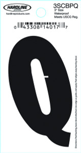 Hardline 3SCBP-Q 3" Blk Letter Q -  - 3SCBP-Q Hardline 3SCBP-Q 3" Blk Letter Q -  - 3SCBP-Q