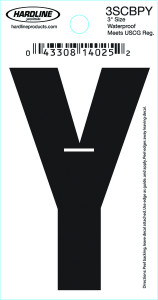 Hardline 3SCBP-Y 3" Blk Letter Y -  - 3SCBP-Y