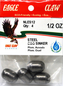 Eagle Claw NLES12 Egg Sinker - Non-Lead 1/2oz 4Pk - NLES12 Eagle Claw NLES12 Egg Sinker - Non-Lead 1/2oz 4Pk - NLES12