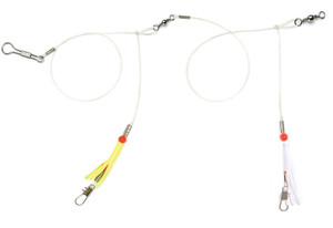 Sea Striker 2RWS-UPC Skirted Bottom - Rig, 40 Lb Mono, 2-Drop, Red/White - 2RWS-UPC