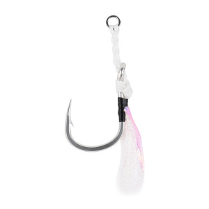Mustad J-ASSIST2-5/0-2 Heavy Duty - Assist Rig, White w/ Green Flash - J-ASSIST2-5/0-2