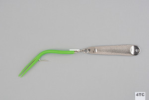 Hopkins 4TC No= Eql Hammered Spoon - SIngle Hook w/Tube Teaser, 4 1/2" - 4TC Hopkins 4TC No= Eql Hammered Spoon - SIngle Hook w/Tube Teaser, 4 1/2" - 4TC
