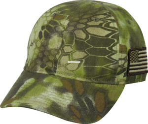 Outdoor Cap TAC-600-H Cap Kryptec - Highlander w/ USA Flag Low Profile - TAC-600-H