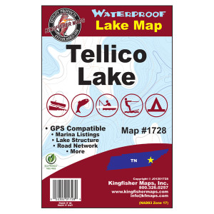 Kingfisher 1728 Waterproof Map - Tellico Lake, TN - 1728