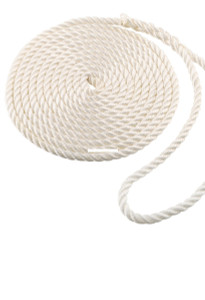 Shoreline Marine SL91616 DOCK LINE - NYL 3-STR 1/2"X20'WHT - SL91616