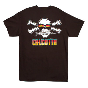 Calcutta GLAS-BLK-S Original Logo - with Glasses Short Sleeve T-shirt - GLAS-BLK-S