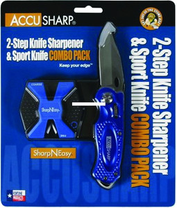 AccuSharp 044C SharpNeasy combo - Two-step sharpener/knife - blue - 044C AccuSharp 044C SharpNeasy combo - Two-step sharpener/knife - blue - 044C