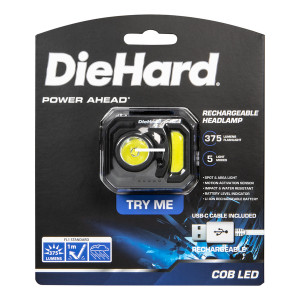 Die Hard 41-6642 300 Lumen - Rechargeable COB/Spot Headlamp - 41-6642