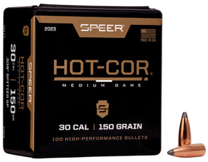 Speer 2023 Rifle Hunting Hot-Cor - Bullets, 308-150-GR SPTZ SP, 100 Ct - 2023