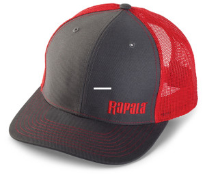 Rapala RTC105 Trucker Cap - Charcoal/Red, Mesh Left Logo - RTC105