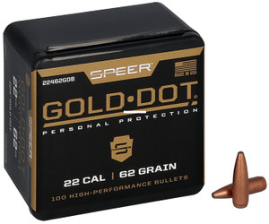 Speer 22462GDB Reloading Bullets - 224-62-Grain Gold Dot 100 Box - 22462GDB
