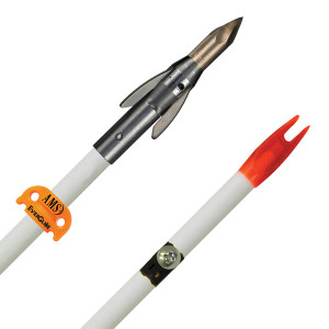 AMS A207-WHT Fiberglass Arrow, AMS - AnKor QT Point, White Shaft & AMS - A207-WHT