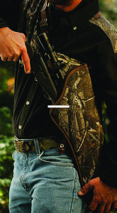 Uncle Mike's 95041 Hunting Holster - Scoped Bandolier Sz4 RH Med/Large - 95041