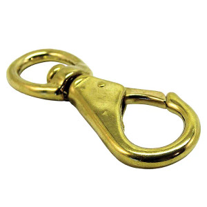 T&H Marine - Swivel Eye Snap - 3.75in Brass - BE-HA-54340-DP T&H Marine - Swivel Eye Snap - 3.75in Brass - BE-HA-54340-DP