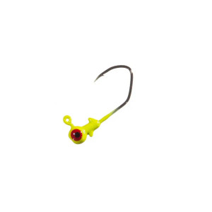 Arkie 1/32oz Painted Sickle Hook Jig Heads - #3 Chartreuse