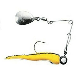 Betts Spin 1/4 Split Tail 12/cd - Yellow/Black Stripes