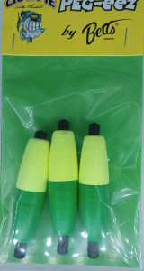 Betts Mr. Crappie Pegeez Floats 2" Cigar 3 pk