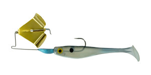Big Bite Baits 3/8oz Suicide Shad Buzzbait 1pk w/spare - Gold Blade/Blue Gizzard