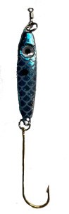 Bink's Minnow Spoon (Single Hook) 1/8oz - Blue Metallic