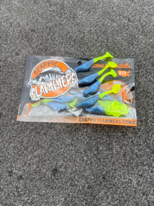Crappie Slammers 10ct Paddle Shad, Midnight Chart. Sparkle Crappie Slammers 10ct Paddle Shad, Midnight Chart. Sparkle