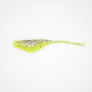 Crappie Slammers 12ct Straight Shad - Silver Pepper Glow Chartreuse