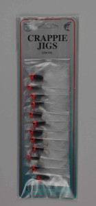 Import Crappie Jigs 12/Card 1/16oz - Red Black White