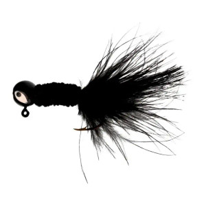Eagle Claw Pro-V Crappie Chenille Jig, 1/16 oz Black 6ct