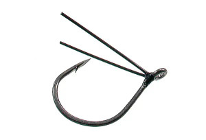 Eagle Claw - Trokar Weedless Wacky Worm Platinum Black sz1 6pk