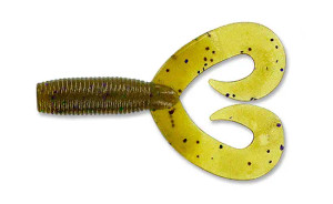 Yamamoto 5" Double Tail Grub 20pk - Grn Pumpkn/Blk Flk Yamamoto 5" Double Tail Grub 20pk - Grn Pumpkn/Blk Flk