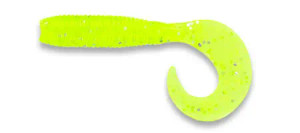 Yamamoto 4" Single Tail Grub Chartreuse W/ Large Silver Flake (20 Pack)