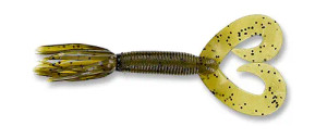 Yamamoto 5" Double Tail Hula Grub Green Pumpkin W/ Large Black Flake (10 Pack) Yamamoto 5" Double Tail Hula Grub Green Pumpkin W/ Large Black Flake (10 Pack)