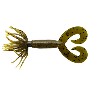 Yamamoto 2.5" Double Hula Grub 10pk - Green Pumpkin