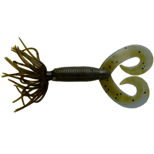 Yamamoto 2.5" Double Hula Grub 10pk - Blue Craw Green Pumpkin
