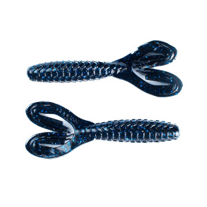 Googan Baits 3.5" Double Tail Love Grub 7pk- Black Blue Flake
