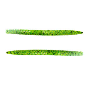 Googan Baits 5" Lunker Log 8pk - Chartreuse Pepper w/ Green Fleck