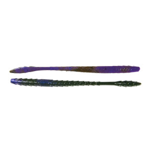 Googan Baits 8" Slim Shake Worm 7pk- Green Pumpkin Purple