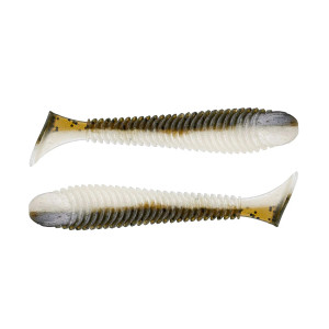 Googan Baits Saucy Swimmer 3.3" 8pk - Green Pumpkin Pearl