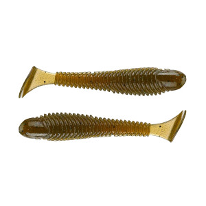 Googan Baits Saucy Swimmer 4.8" 6pk - Green Pumpkin Blue