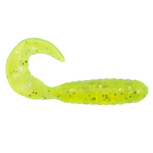Head Hunter - 2" Grub 100 Count - 06-Chartreuse Glitter