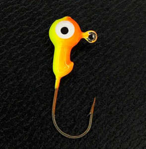 Head Hunter - 1/8oz Painted Round Head Jig 10pk - Chartreuse/Flo. Orange