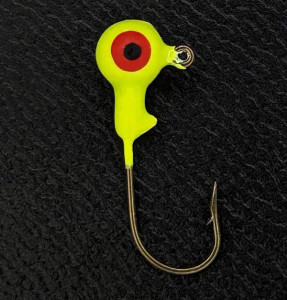 Head Hunter - 1/32oz Painted Round Head Jig 100pk - Chartreuse