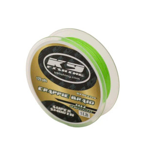 K9 Fishing 5lb Neon Green 4 Strand Crappie Braid 125 yds