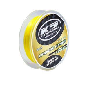 K9 Fishing 05lb Yellow 4 Strand Crappie Braid 300 yds