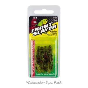 Leland's Lures Trout Slayer Tiny Craw 6pk - Watermelon Red