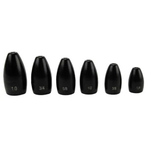 Lures Pro Tungsten Bullet Weights 1/4oz Black